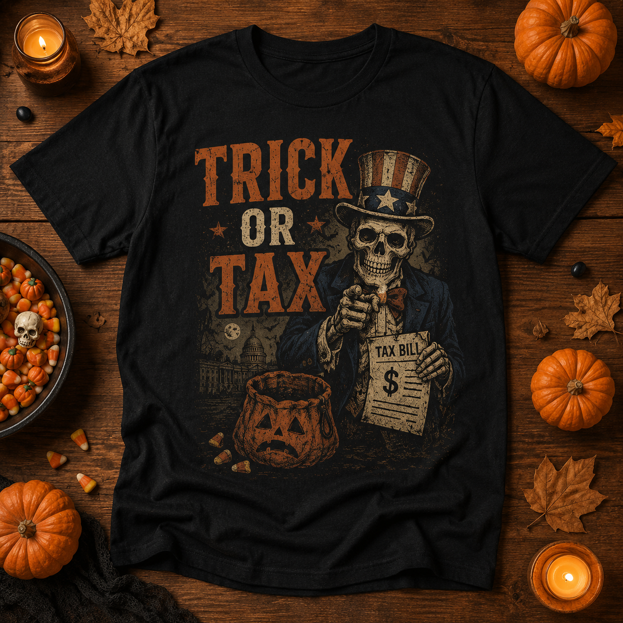 Trick or Tax Funny Political Halloween T-Shirt