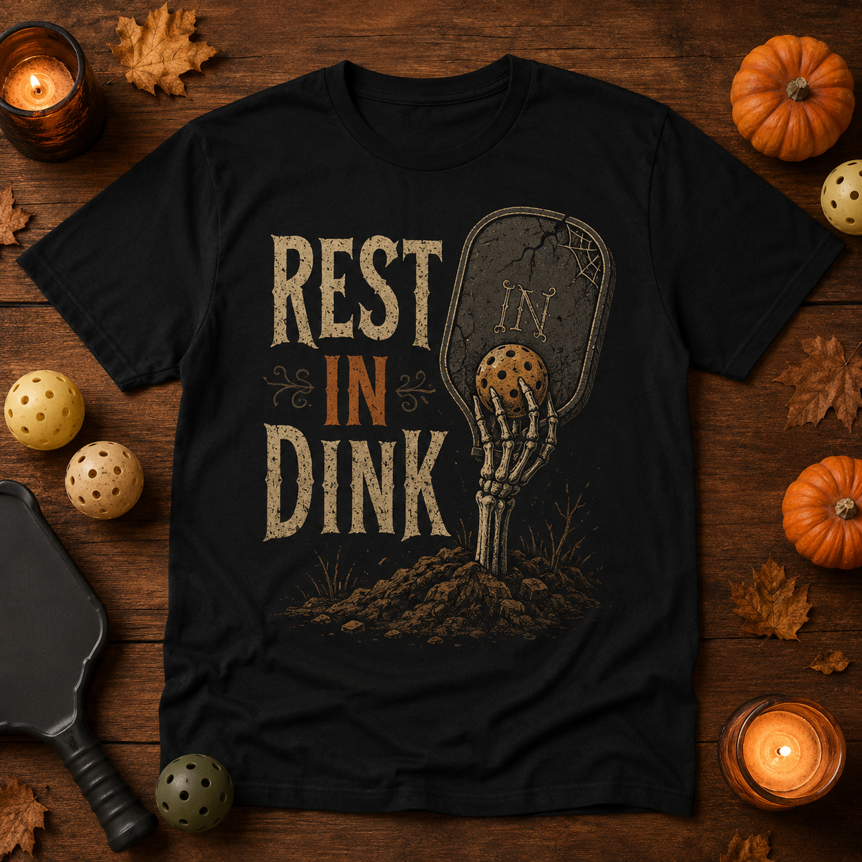 Rest in Dink Funny Halloween Pickleball T-Shirt