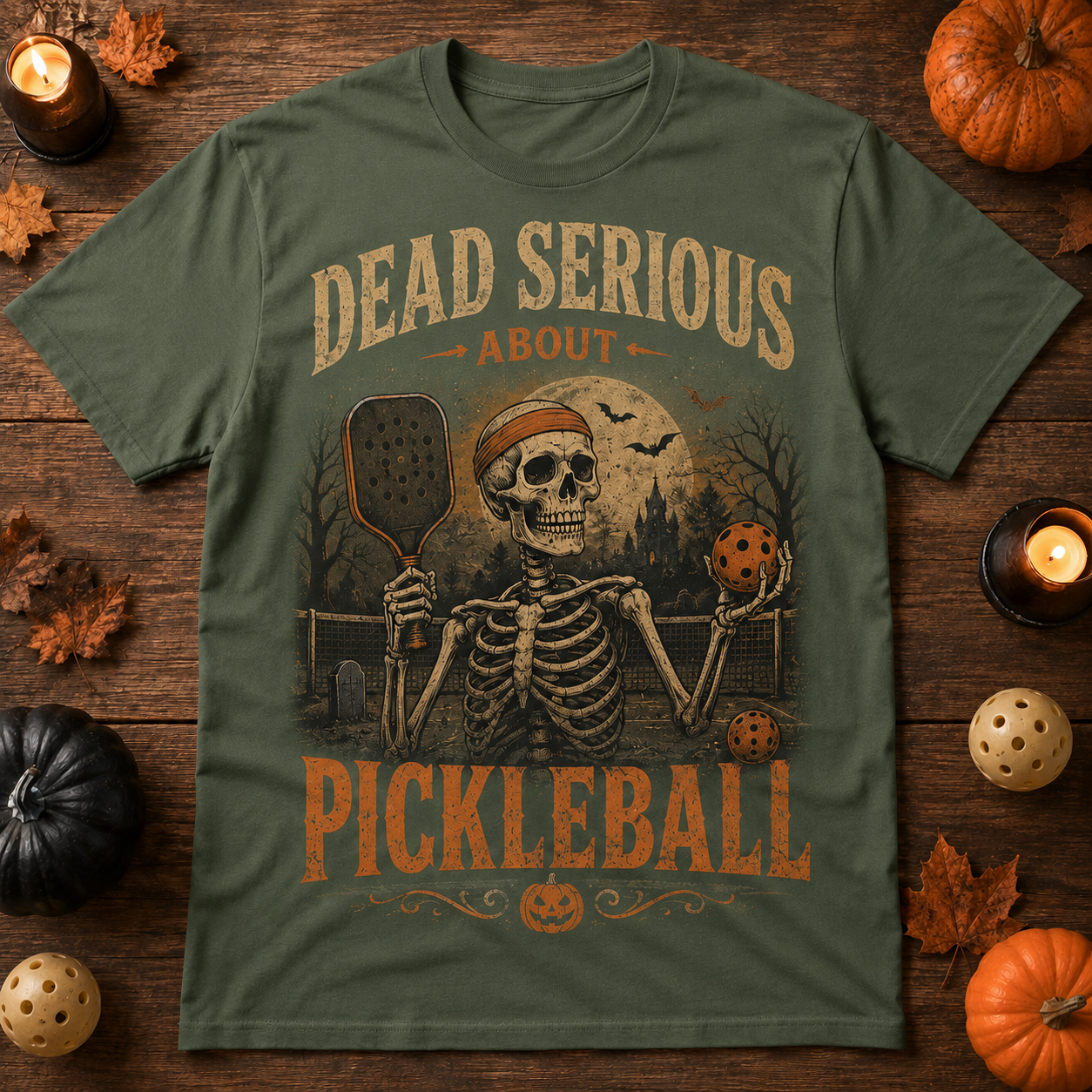 Dead Serious About Pickleball Halloween T-Shirt