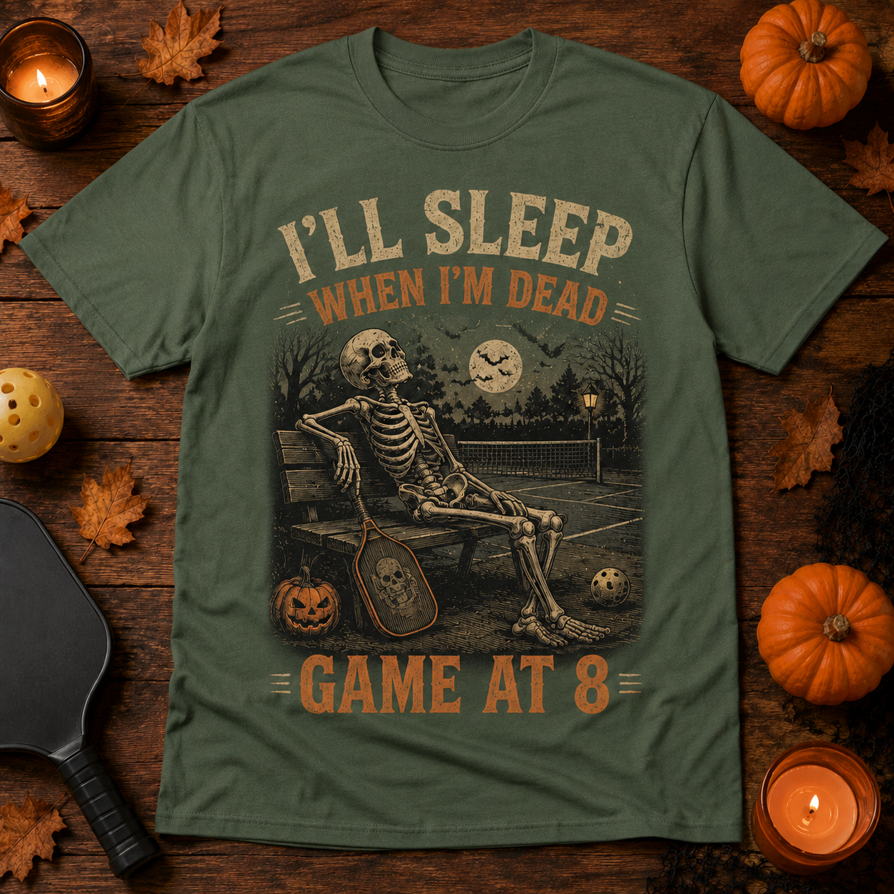 I’ll Sleep When I’m Dead Game at 8 Pickleball T-Shirt