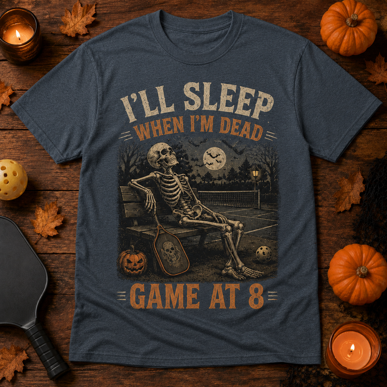 I’ll Sleep When I’m Dead Game at 8 Pickleball T-Shirt