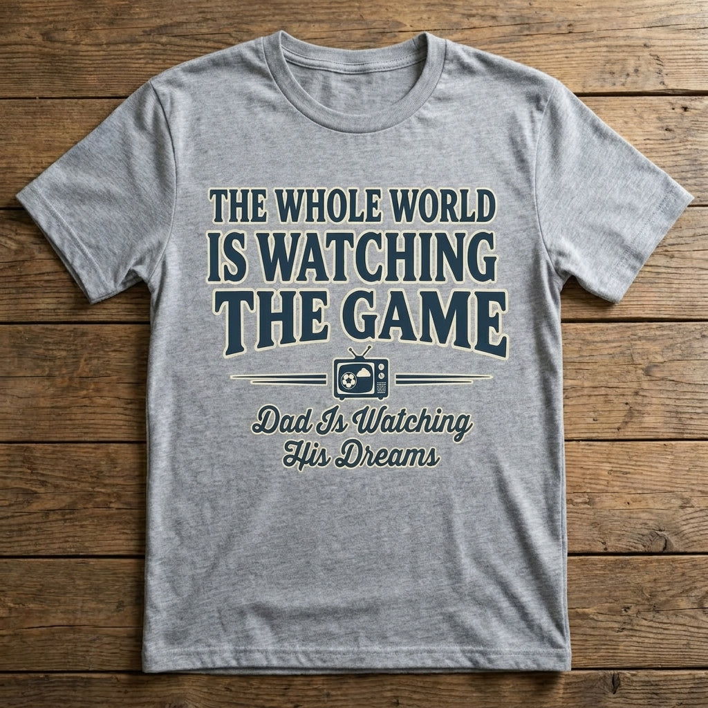 The Whole World Is Watching The Game. Dad Is Watching His Dreams