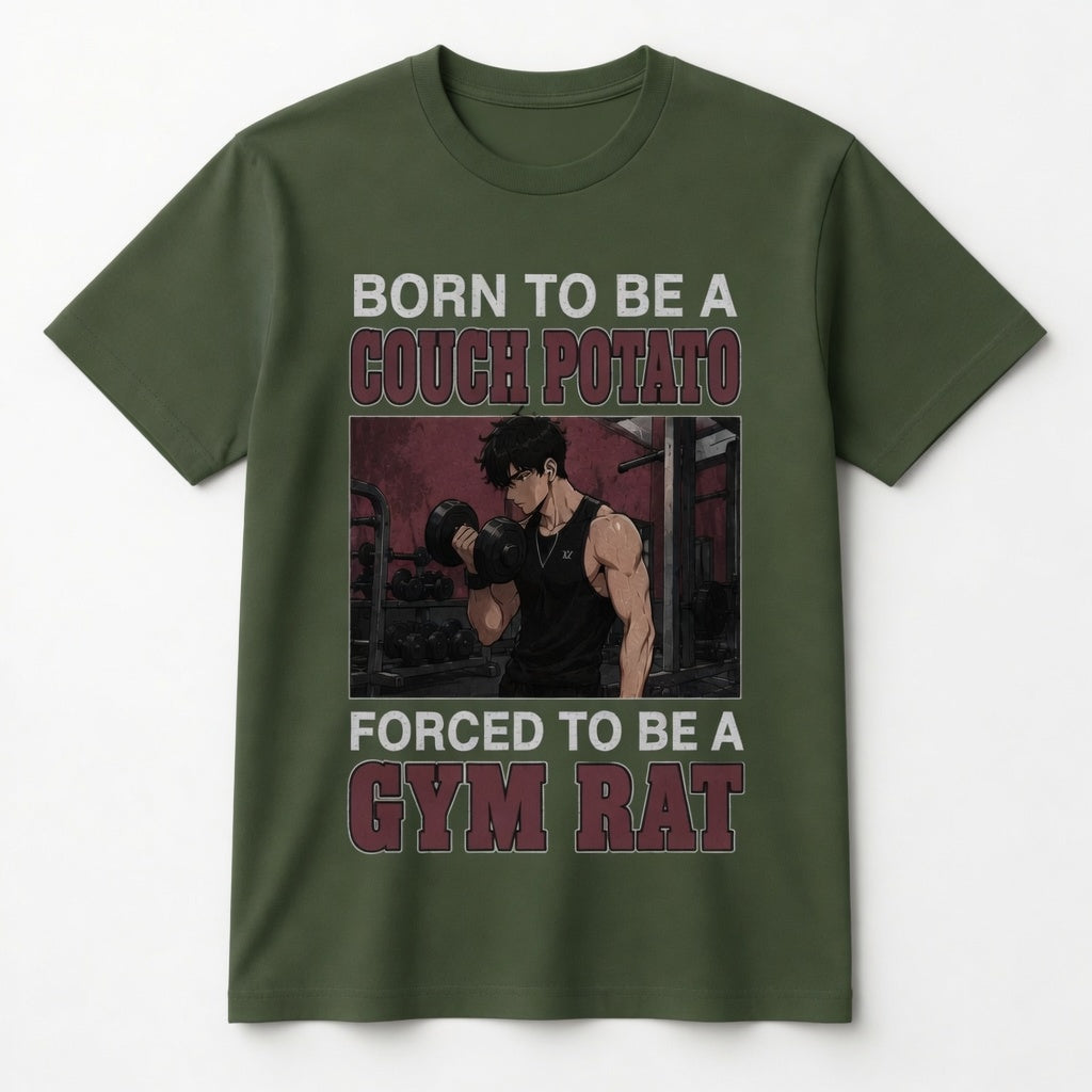 BORN TO BE A COUCH POTATO FORCED TO BE A GYM RAT