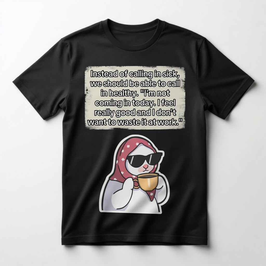 Instead of calling in sick, we should be able to call in healthy T-shirt