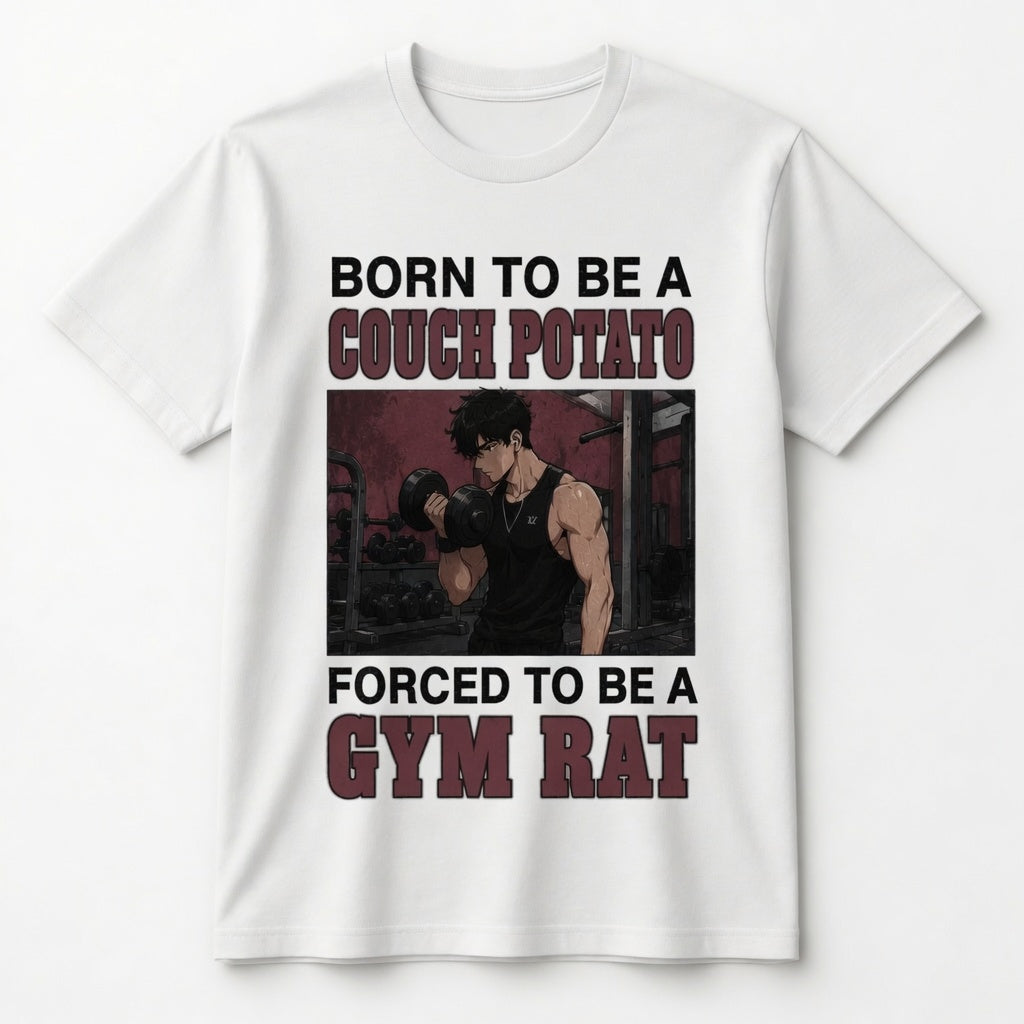 BORN TO BE A COUCH POTATO FORCED TO BE A GYM RAT
