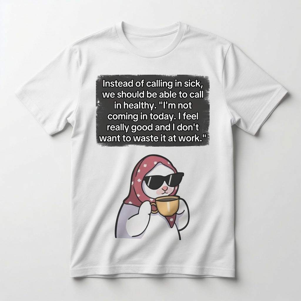 Instead of calling in sick, we should be able to call in healthy T-shirt