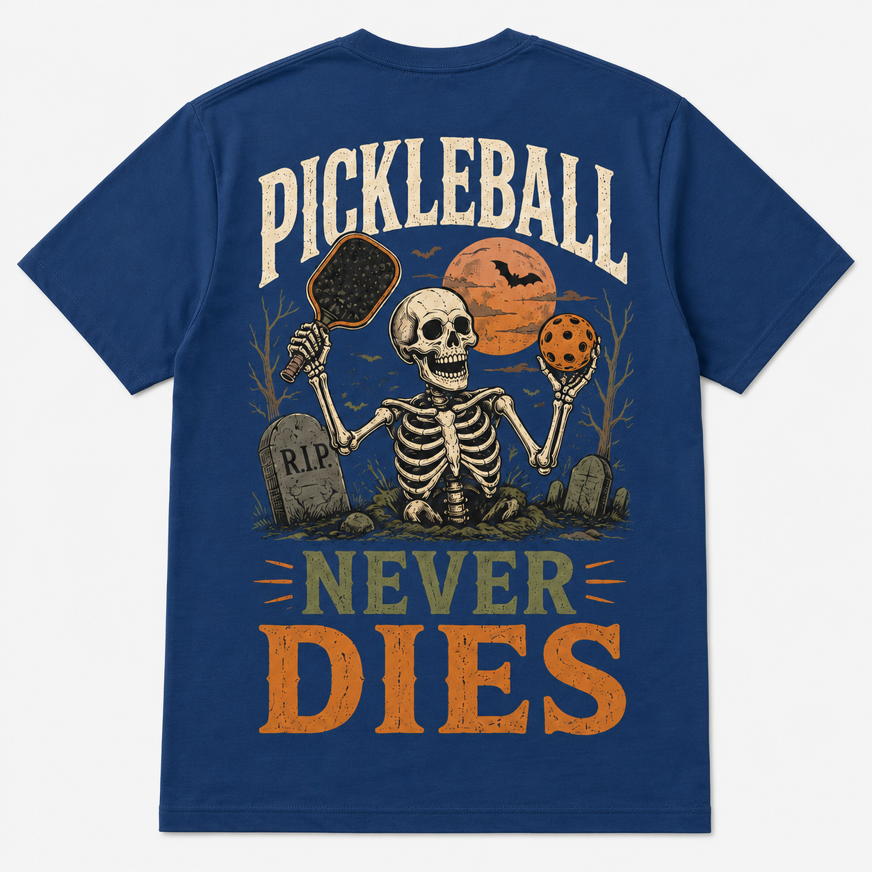 Pickleball Never Dies Skeleton Halloween T-Shirt