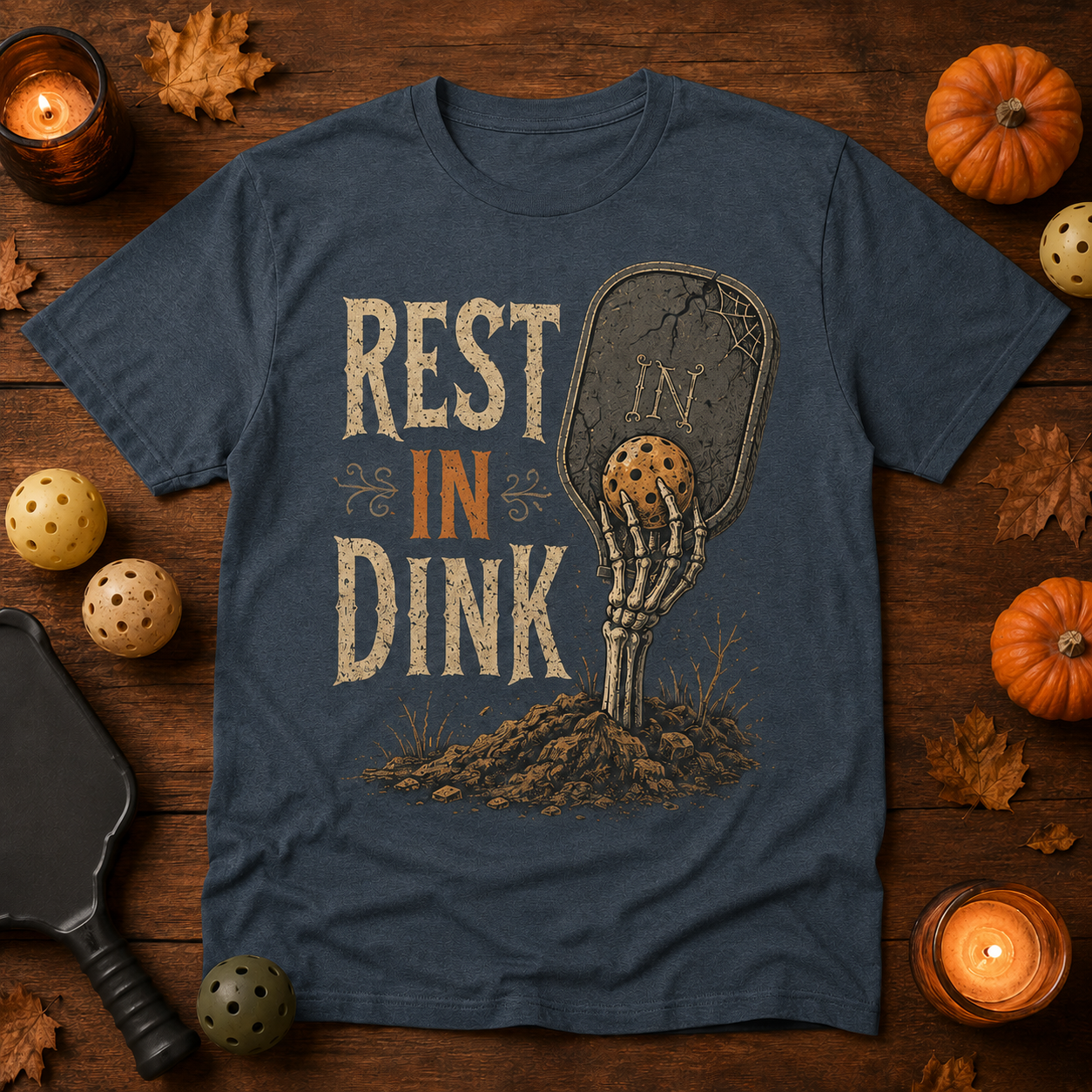 Rest in Dink Funny Halloween Pickleball T-Shirt