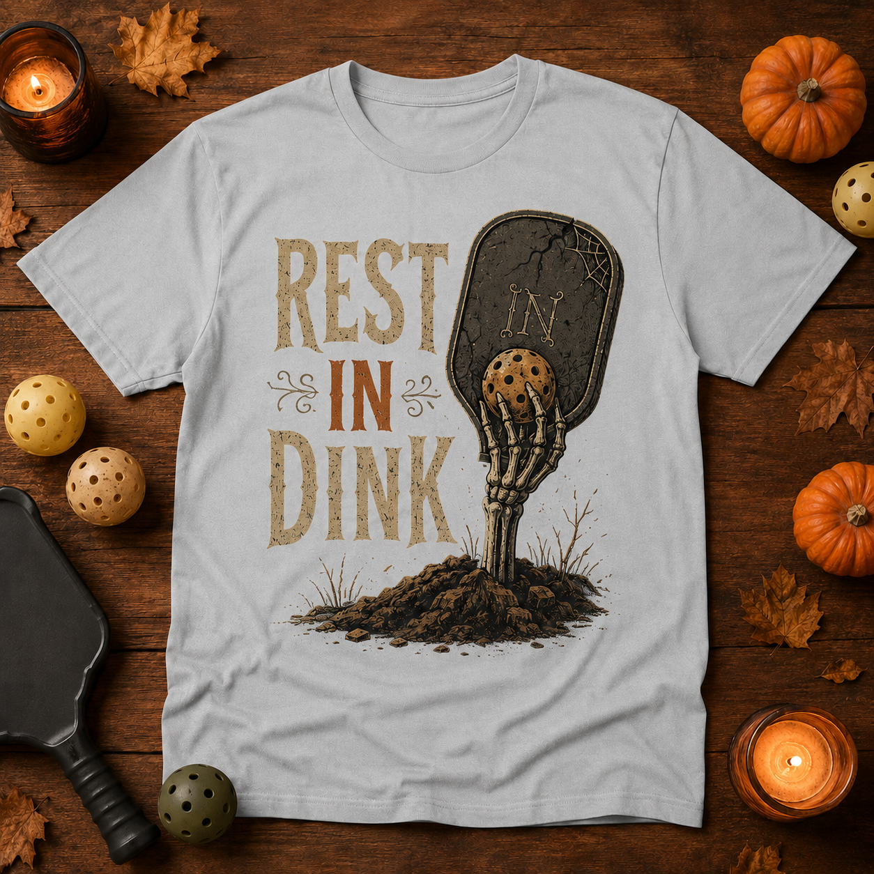 Rest in Dink Funny Halloween Pickleball T-Shirt