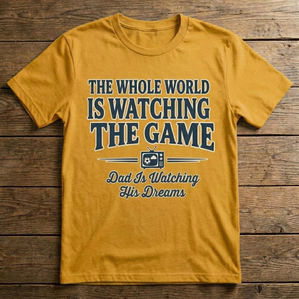 The Whole World Is Watching The Game. Dad Is Watching His Dreams