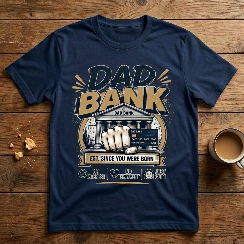 Dad Bank — Est. Since You Were Born. No Interest. No Repayment. Just Guilt.