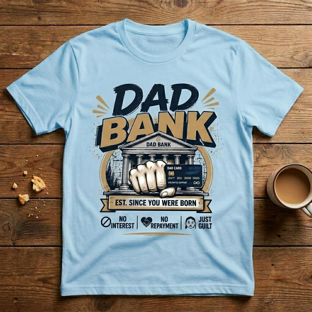 Dad Bank — Est. Since You Were Born. No Interest. No Repayment. Just Guilt.