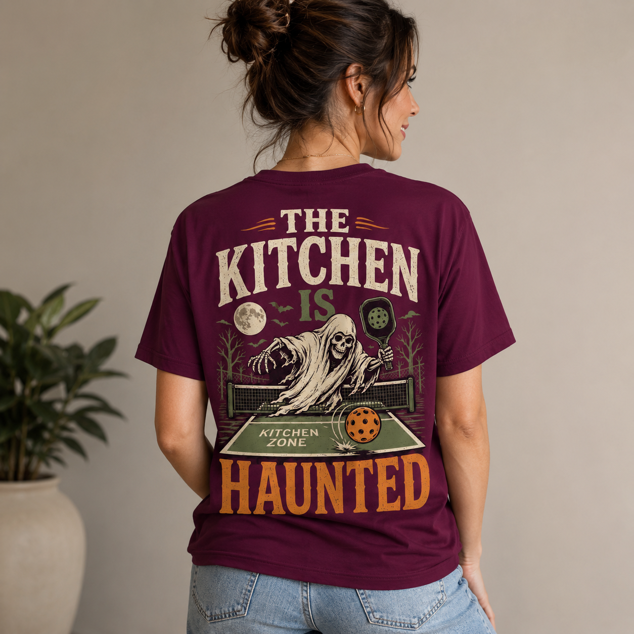 The Kitchen Is Haunted Halloween Pickleball T-Shirt
